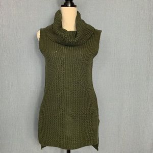 Devoted | Forest Green Sleeveless Cowl Neck Sweater